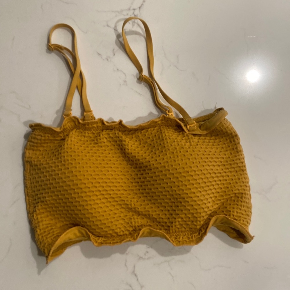Honey Comb Mustard Bandeau Top